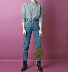 UNIQLO プレミアムリネンチェックシャツ　ギンガムチェック　サイズSグレー