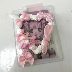 ホイップデコ カードケースデコ ピンク 量産型 平成女児 レースデコ レジンデコ