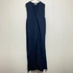 【ナチュラルビューティーベーシック】ノースリーブニットワンピース M 綿100％