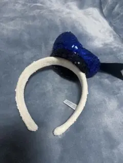 ディズニーカチューシャ　スパンコール　ドナルド　青白