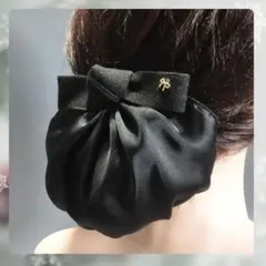 春先取り 大人可愛い シニヨンバレッタ まとめ髪 韓国風ヘアアクセ 卒業式