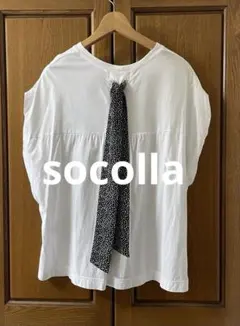 socolla メイソングレイ リボンバックスタイル 半袖Tシャツ 白 Mのサムネイル