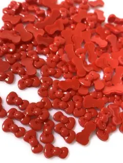 赤リボン型 ネイルパーツ デコパーツ