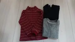 無印 MUJI トップス3着セット トレーナー タートル 90㎝