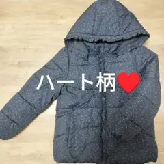 フード付きアウター、ダークグレー ピンクハート