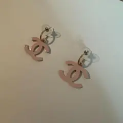 シャネル ピンク ココマーク フープピアス
