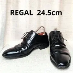 REGAL 黒 レザー ドレスシューズ レースアップ 24.5cm