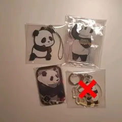 呪術廻戦 パンダ アクリルスタンド ラバーストラップアクリルキーホルダー缶バッジ