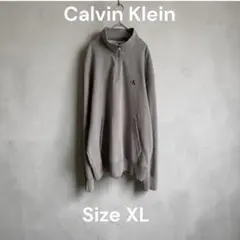 美品 Calvin Klein ハーフジップスウェット XL