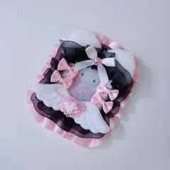 トレカケースデコ 猫耳黒ピンク No.34