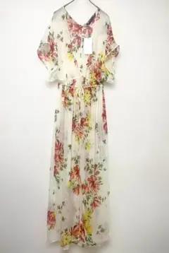 ZARA　ザラ　フラワープリント シフォン マキシ 羽織 　M