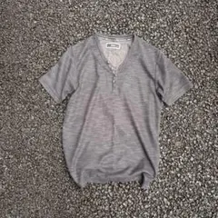 極美品】アバクロ Tシャツ ヘンリーネック Y2K 霜降りグレー M 53 