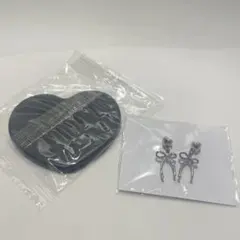 3COINS 2026福袋 ピアス ハート型ミラー シルバー