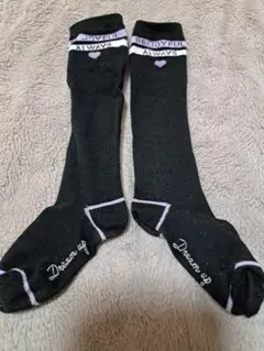 Dream up キッズ靴下 黒 ハートデザイン　ハイソックス