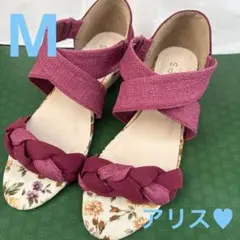 レディース サンダル 花柄 ウェッジソール Mサイズのサムネイル