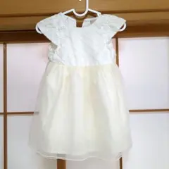 アイボリー 花刺繍 ワンピース 3歳用