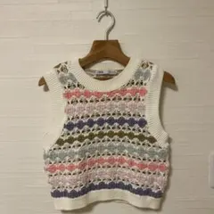 ZARA カラフル ニットベスト