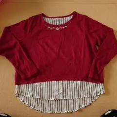 THE SHOP TK 赤 ニットセーター Fサイズ