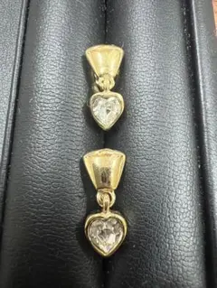 フォリフォリ　ハート型クリスタルピアス