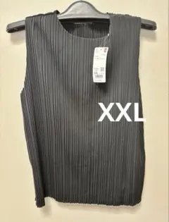 ユニクロ【プリーツノースリーブ】黒XXLサイズ