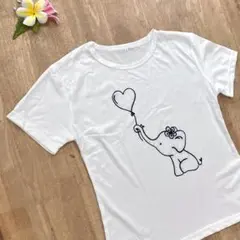お値下げ　#2289_L 【新品】 半袖　Tシャツ　ホワイト　フラ　フラダンスのサムネイル