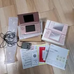 Nintendo DS lite　本体メタリックロゼアダプター付き　任天堂