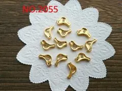 NO.2055 鳥ビーズチャーム(金)