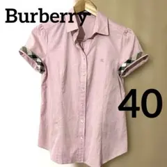 バーバリー ロンドン 半袖シャツ ピンク ノバチェックホース刺繍 トップス