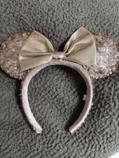 ピンクゴールド ミニーマウス風カチューシャ