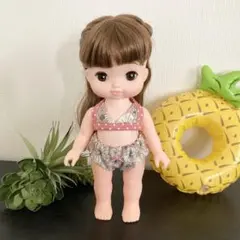 メルちゃん ピンク 花柄 ビキニ 水着 ハンドメイド 手作り プール お風呂