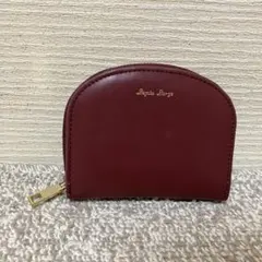 【Legato Largo】バーガンディ 二つ折り財布 ハーフムーン型