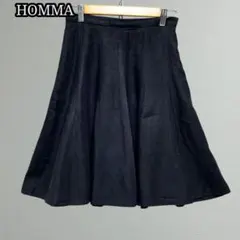【希少・麻100%】HOMMA ホンマ リネンフレアスカート ブラック