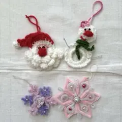 値下げ！！クリスマス　オーナメント　セット売り　サンタ　雪だるま　ハンドメイド②