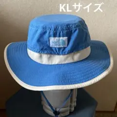 ノースフェイス　アウトドア帽子　キッズKLサイズ　青✖️白