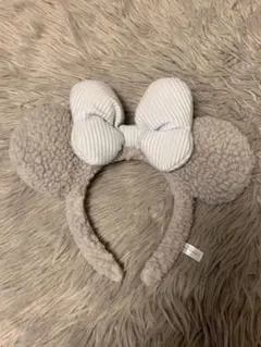 ディズニー ミニー カチューシャ もこもこ グレー