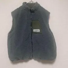 ❤️ダウンベスト❤️ フリース グレー カーキ 130 子供用 袖なし リバーシブル