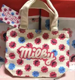 タグつき新品未使用　ミルキー不二家ペコちゃん　トートバッグミルキー柄