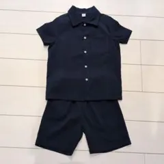 ネイビー 半袖シャツ・ショートパンツセット