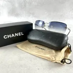 (美品！)CHANEL シャネル　ココマーク　縁なし　4013  サングラス CHANEL（シャネル） サングラス 4013 シルバー ピンク クリアピンク