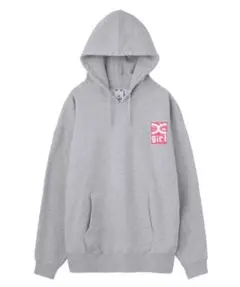 X-girl グレー パーカー ピンクロゴ
