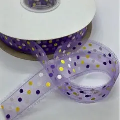 【410】オーガンジーリボン 水玉柄 5m 300円