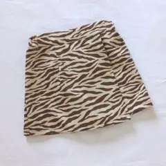 ラップキュロットパンツ 120cm ベージュブラウンゼブラ