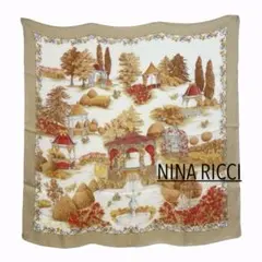 ＊* NINA RICCI ニナリッチ スカーフ 庭園風景 ⬜︎