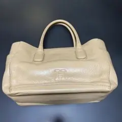 美品 ヒロフ HIROFU ボストンバッグ レザー ベージュ系 イタリア製 
