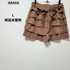 IMAGE キュロットスカート フレア リボン付き ウエストゴムのサムネイル
