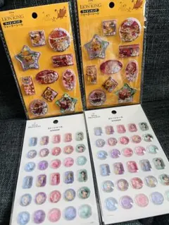 ディズニー　ウォーターシール　ストーンシール　ライオンキング　プリンセス