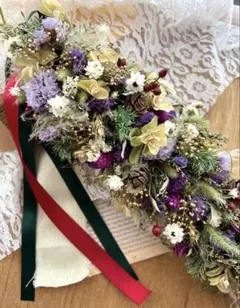 スワッグ ドライフラワー クリスマス