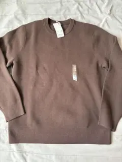 未使用　ユニクロ　L ミラノリブ　ニット　セーター　ブラウン　茶　ウォッシャブル