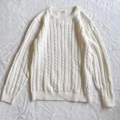 the shop TK ケーブルニット　クルーネック　ホワイト