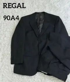 リーガル スーツ上下 セットアップ 90A4 S〜M 濃灰 ウール混
